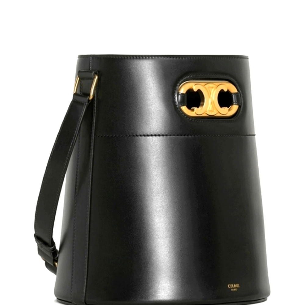 CELINE Black Maillon Triomphe Bucket Bag - Picture 2 of 9